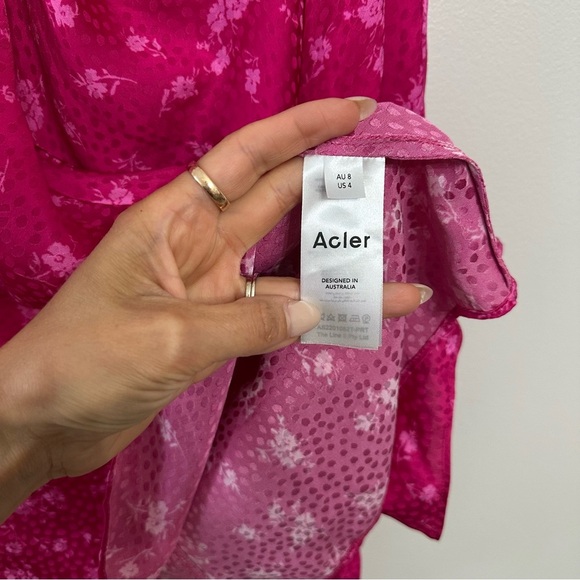 Acler Evanston Satin Blouse In Pink - Picture 10 of 13